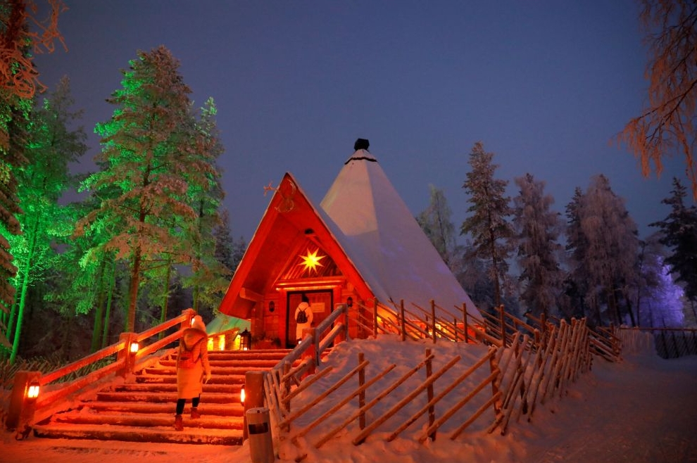 Das Dorf von Santa Claus im nördlichen Polarkreis in Lappland