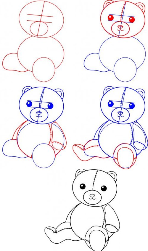 Wie zeichne ein Bärenjunges?